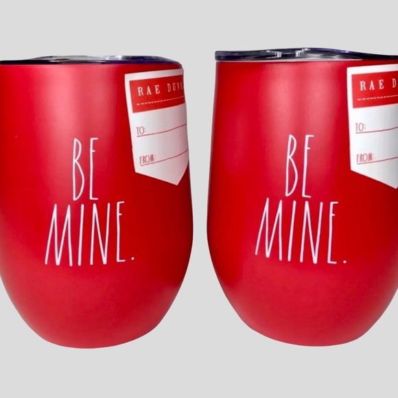 Rae Dunn BE MINE Two Insulated Stemless Tumblers NEW - Picture 5 of 5